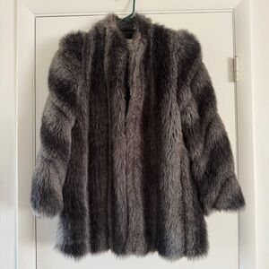 Vintage Gloria Vanderbilt Genuine Fur Coat Silver Gray | ILGWU Union Made USA